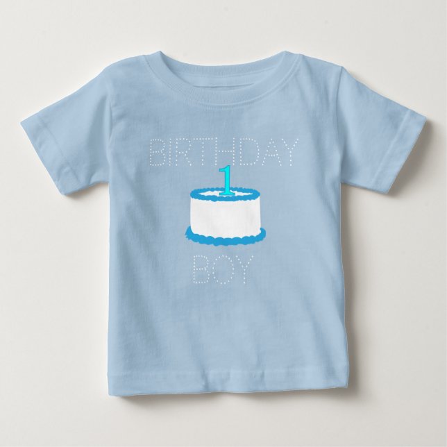 T-shirt Pour Bébé Chemise d'anniversaire de naissance de bébé bleu (Devant)