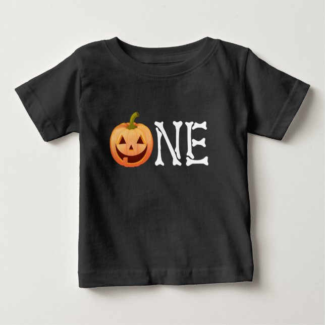 T-shirt Pour Bébé Chemise d'anniversaire du Citrouille d'Halloween (Devant)