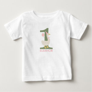 T-shirt Pour Bébé Chemise d'anniversaire personnalisée "Une Oie Idio