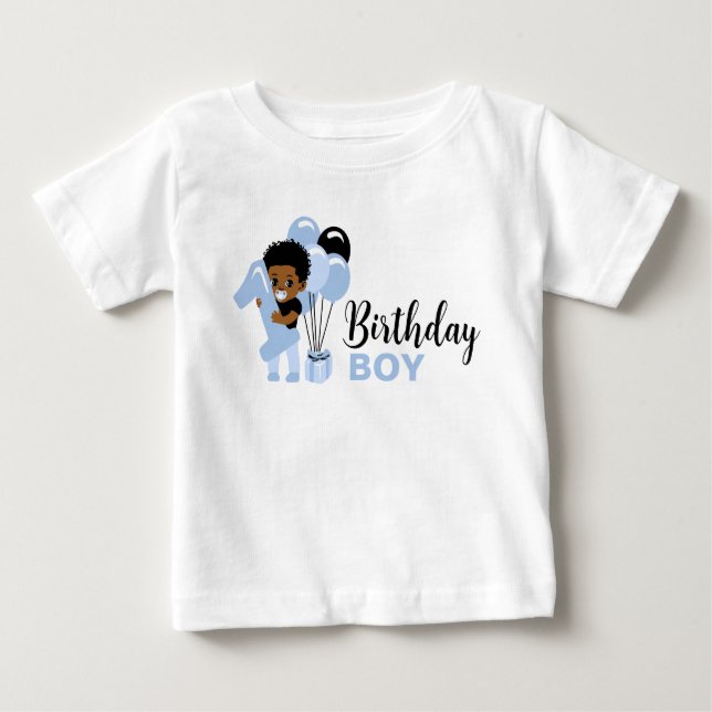 T-shirt Pour Bébé Chemise de 1er anniversaire garçon afro-américain  (Devant)