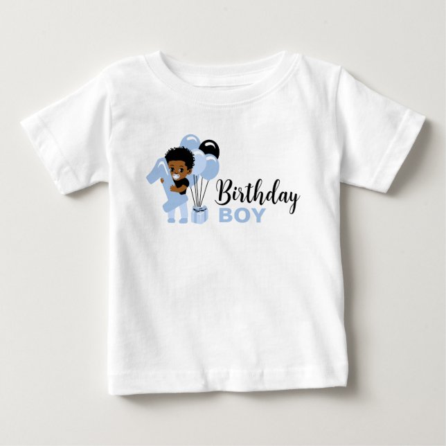 T-shirt Pour Bébé Chemise de 1er anniversaire pour garçon afro-améri (Devant)