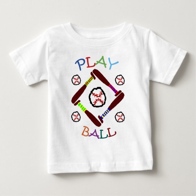T-shirt Pour Bébé Chemise de balle de baseball (Devant)