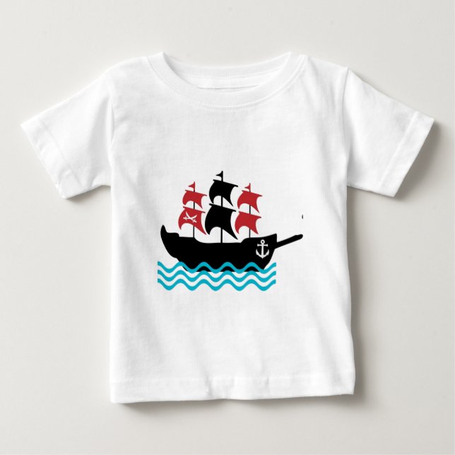 T-shirt Pour Bébé Chemise de bateau Pirates (Devant)