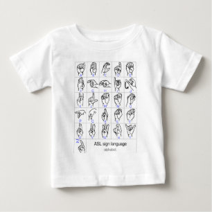 T-shirt Pour Bébé Chemise de bébé d'ALPHABET de LANGUE DES SIGNES