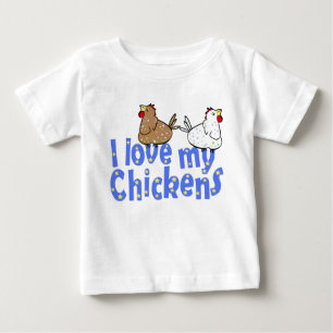 T-shirt Pour Bébé Chemise de bébé de poulets d'amour