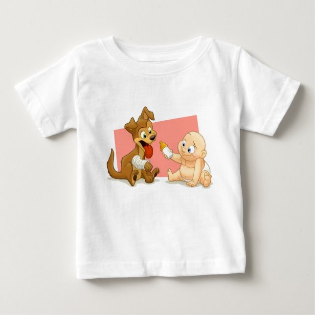 T-shirt Pour Bébé Chemise de bébé et de chiot (Devant)