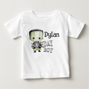 T-shirt Pour Bébé Chemise de Boothday verte Halloween Frankenstein
