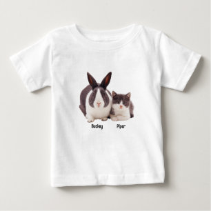 T-shirt Pour Bébé Chemise de chat et lapin customisé