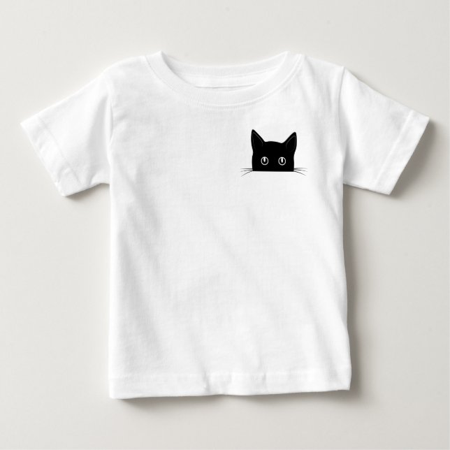 T-shirt Pour Bébé Chemise de chat mignonne, Cachette de chat cachée  (Devant)
