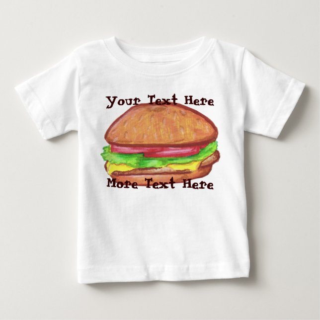 T-shirt Pour Bébé Chemise de cheeseburger (Devant)