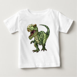 T-shirt Pour Bébé Chemise de dinosaure vert T-Rex – Dino de dessin a