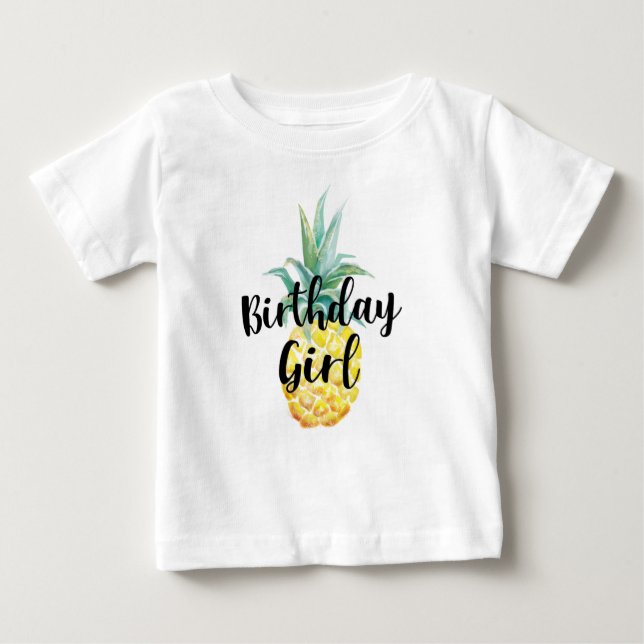 T-shirt Pour Bébé Chemise de fille d'anniversaire d'ananas (Devant)