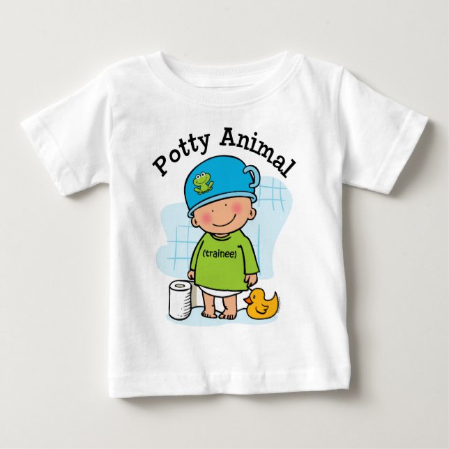 T-shirt Pour Bébé Chemise de garçon animal potty (Devant)