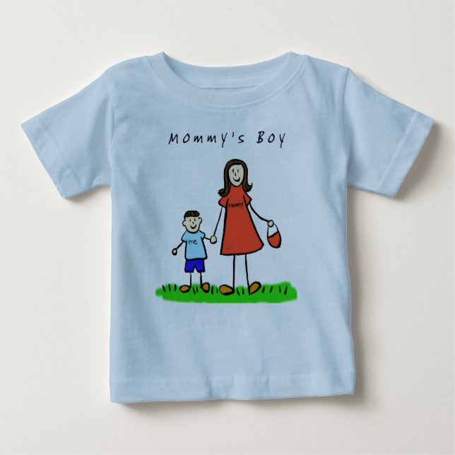 T-shirt Pour Bébé Chemise de garçon de maman (Brunette) (Devant)