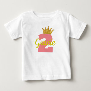 T-shirt Pour Bébé Chemise de la Couronne personnalisée pour 2e anniv