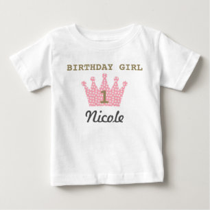 T-shirt Pour Bébé Chemise de la Couronne pour fille d'anniversaire p