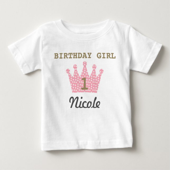 T-shirt Pour Bébé Chemise de la Couronne pour fille d'anniversaire p (Devant)