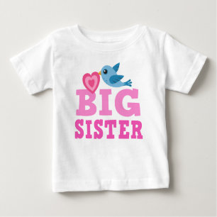 T-shirt Pour Bébé Chemise de la grande soeur avec mignon oiseau et c
