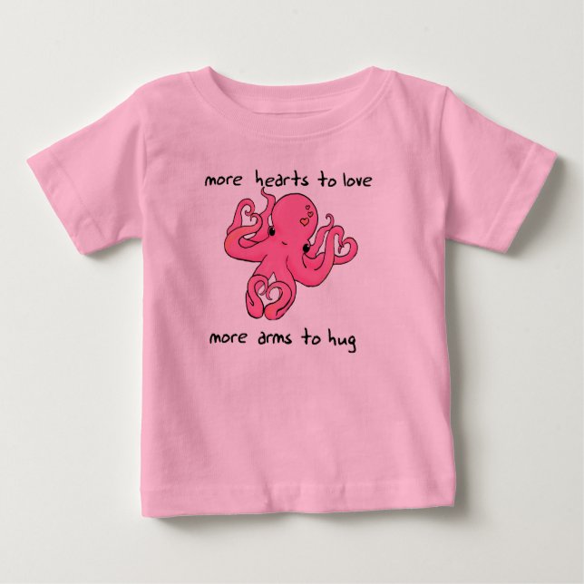 T-shirt Pour Bébé Chemise de la Saint-Valentin Octopus (Devant)