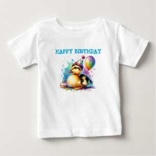 T-shirt Pour Bébé chemise de naissance de canard bébé mignon