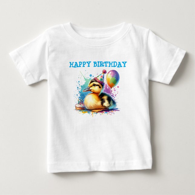 T-shirt Pour Bébé chemise de naissance de canard bébé mignon (Devant)