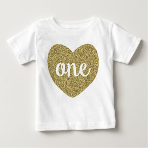 T-shirt Pour Bébé Chemise de parties scintillantes de Faux d'or de