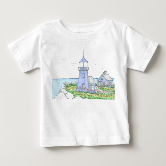 T-shirt Pour Bébé Chemise de phare pourpre; bébé (Devant)