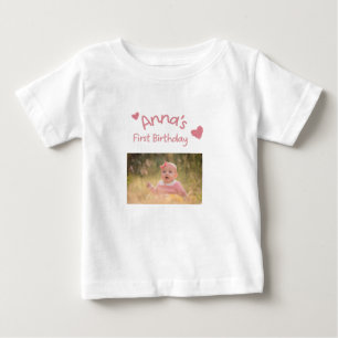 T-shirt Pour Bébé Chemise de photo personnalisée pour le premier ann