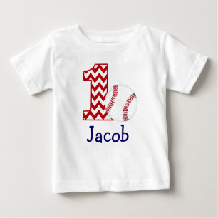 T-shirt Pour Bébé Chemise de première année de baseball personnalisa
