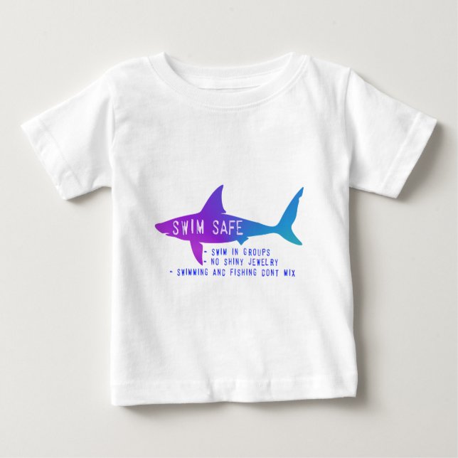 T-shirt Pour Bébé Chemise de requin nage sécurisée (Devant)