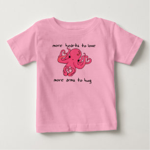 T-shirt Pour Bébé Chemise de Saint-Valentin de poulpe