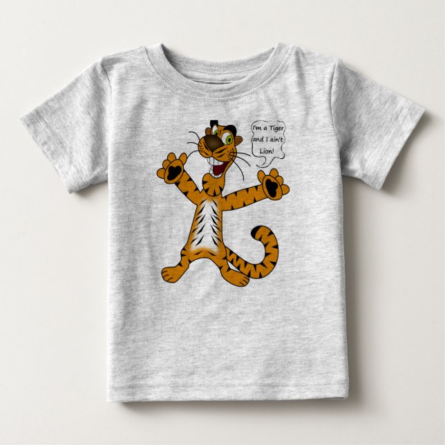 T-shirt Pour Bébé Chemise de tigre à pistolet bébé (Devant)