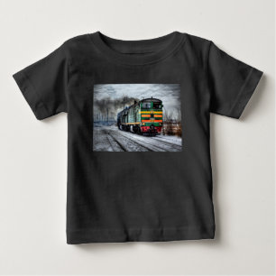 T-shirt Pour Bébé Chemise de train à vapeur Locomotive antique