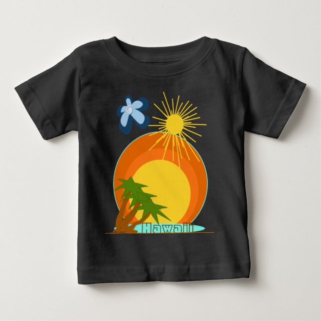 T-shirt Pour Bébé Chemise de Vacances Destination - Hawaii - - Custo (Devant)