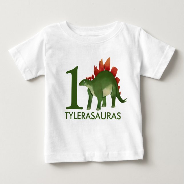 T-shirt Pour Bébé Chemise Dinosaure Personnalisée Anniversaire 1er a (Devant)