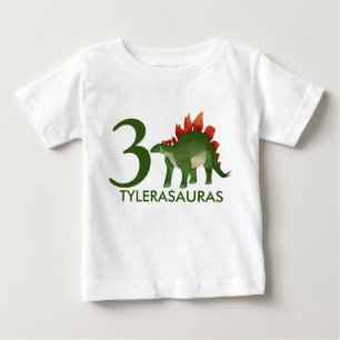 T-shirt Pour Bébé Chemise Dinosaure Personnalisée Anniversaire, 3è