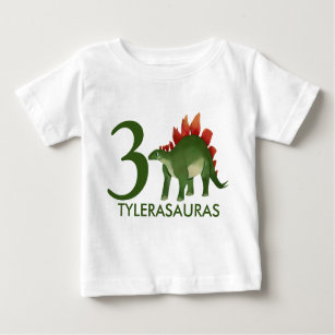 T-shirt Pour Bébé Chemise Dinosaure Personnalisée Anniversaire, 3ème