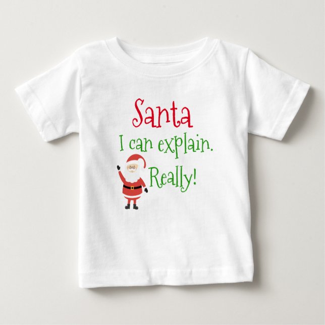 T-shirt Pour Bébé Chemise Drôle - "Père Noël, Je Peux Expliquer. Vra (Devant)