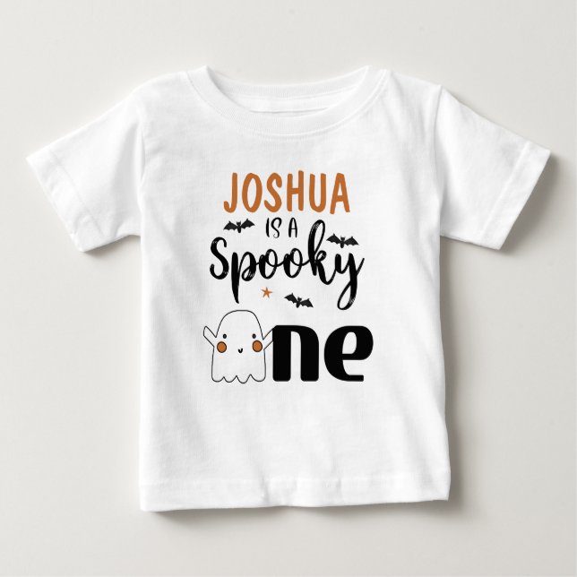 T-shirt Pour Bébé Chemise Éffrayante d'un enfant d'Halloween 1er ann (Devant)