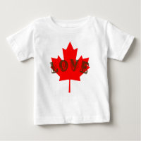 Chemise en feuille d'érable rouge Love Canada Day