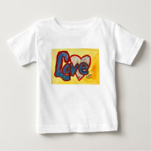 T-shirt Pour Bébé Chemise en forme d'art de mot inspirant Cœur Rouge