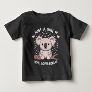 T-shirt Pour Bébé Chemise Enfant Koala Mignon Juste une Fille Aime l