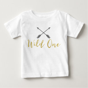T-shirt Pour Bébé Chemise Faux Gold Foil Wild One Arrows