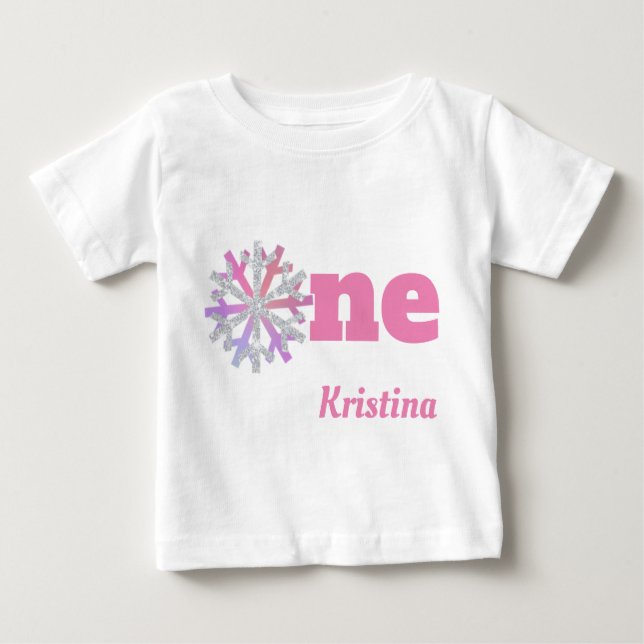 T-shirt Pour Bébé Chemise Feu de Neige 1er Anniversaire (Devant)