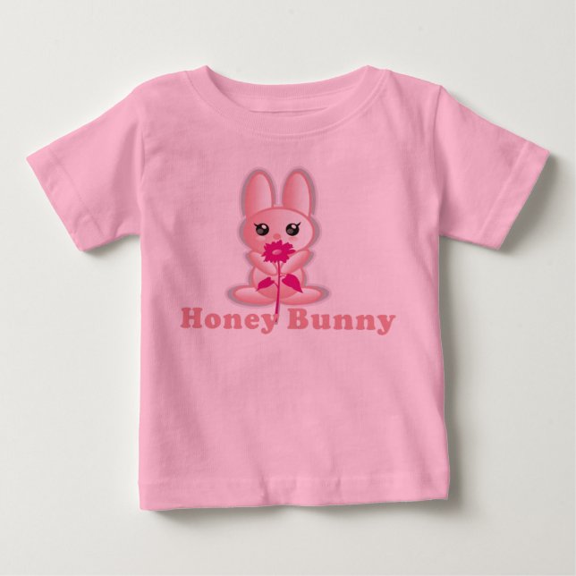 T-shirt Pour Bébé Chemise fille lapin miel (Devant)
