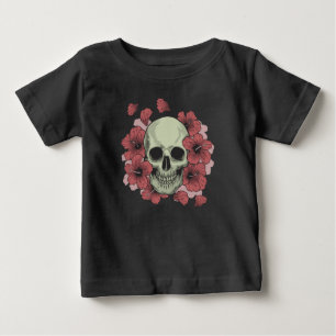 T-shirt Pour Bébé Chemise florale de Skull Dia de los Muertos