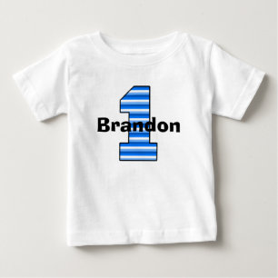 T-shirt Pour Bébé Chemise Garçon Première Anniversaire Bleue