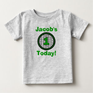 T-shirt Pour Bébé Chemise Garçon Vert Premier Anniversaire