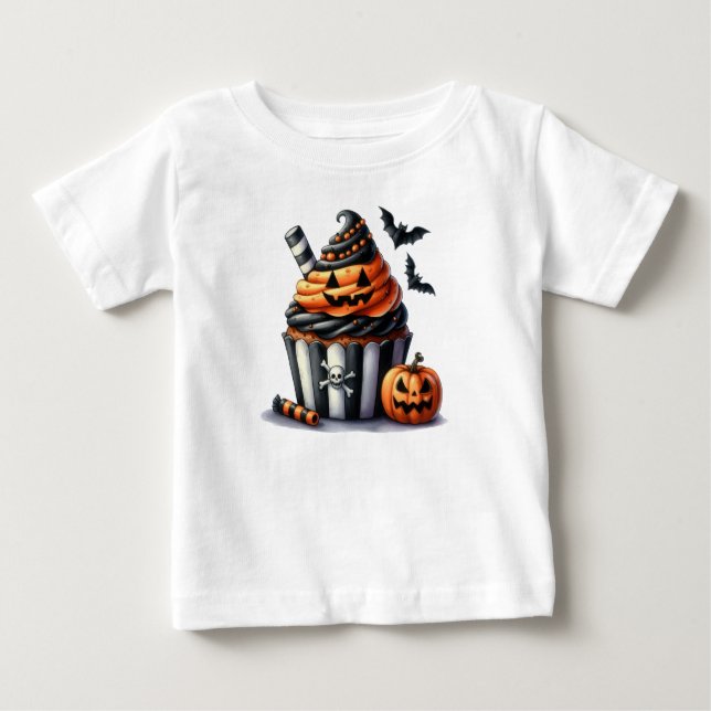 T-shirt Pour Bébé Chemise Halloween Pumpkin Cake (Devant)