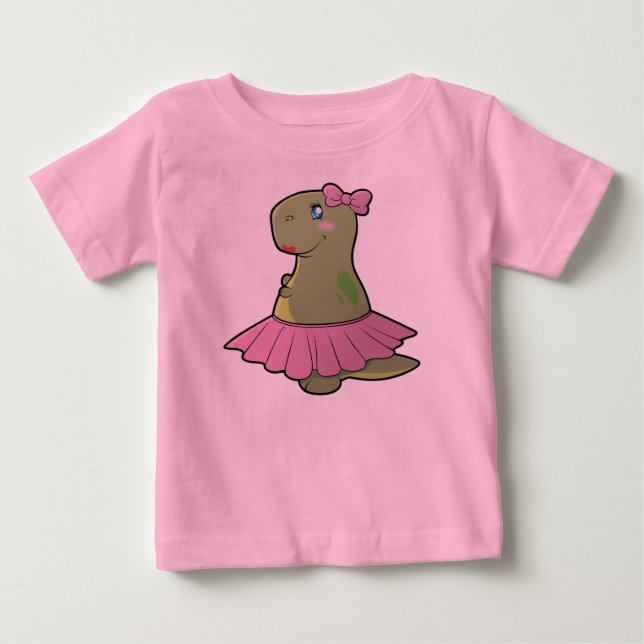 T-shirt Pour Bébé Chemise hérissée par T-Rex de dinosaure de filles (Devant)